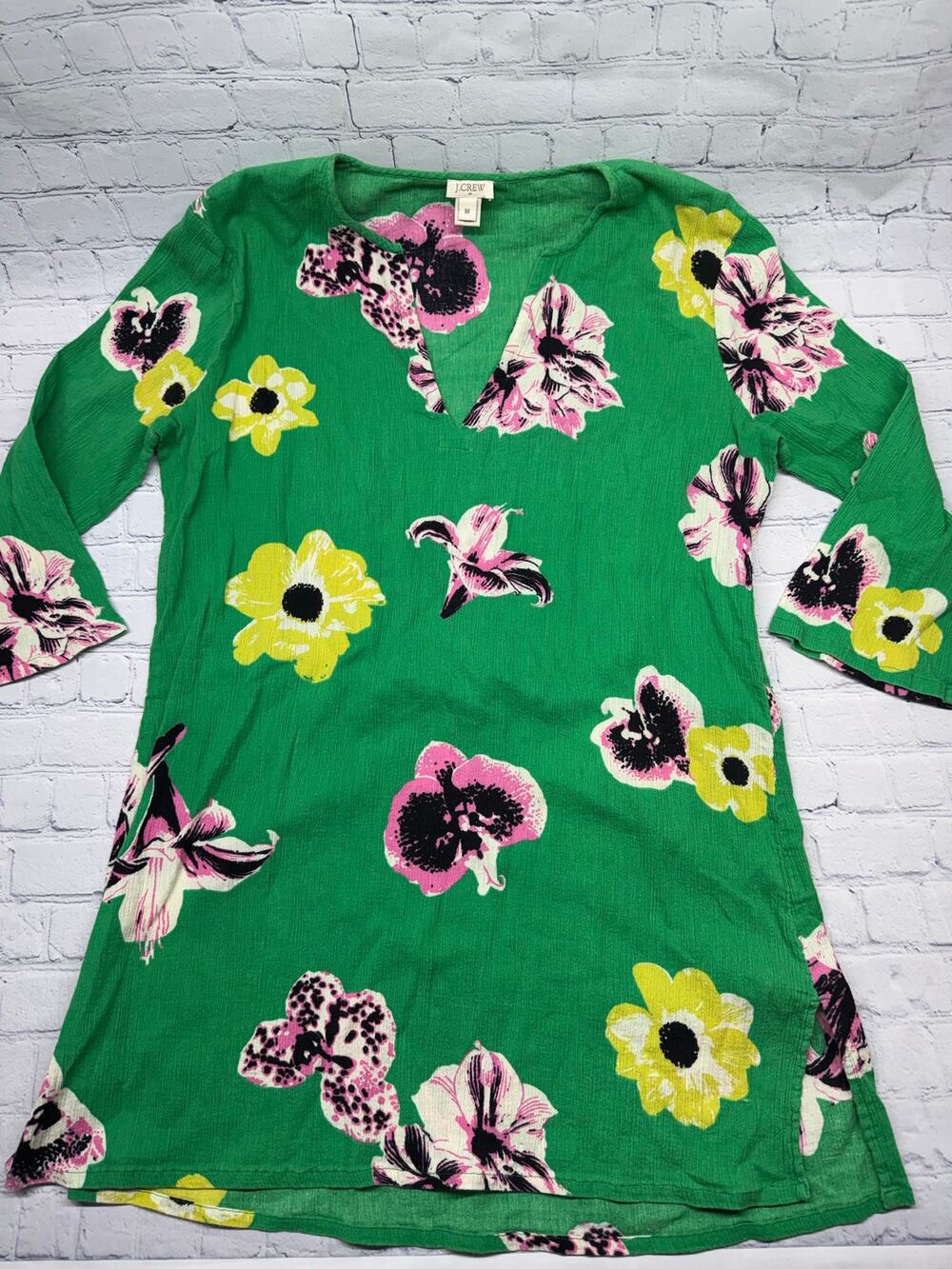 J Crew Floral V Neck Cover Up / Dress Medium